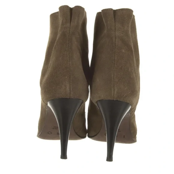 Genuine leather Suade lace up booties